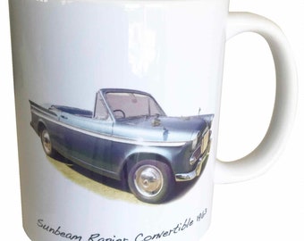 Sunbeam Rapier Convertible 1963 - 11oz Ceramic Mug - Single or Set of Four (4) - Ideal Gift for the Open Top Car Enthusiast