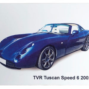 TVR Tuscan Speed 6 2002 Aluminium Plaque Two sizes A5 or 203 x 304mm Gift for the British Sports Car Enthusiast image 2