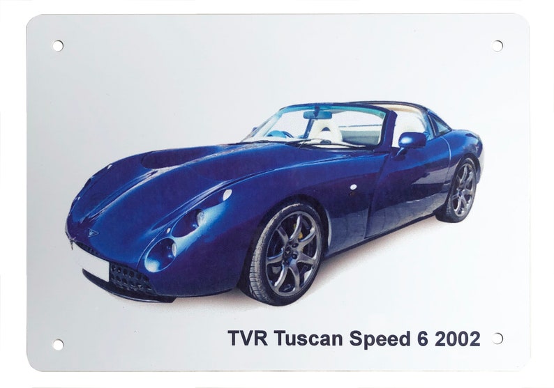 TVR Tuscan Speed 6 2002 Aluminium Plaque Two sizes A5 or 203 x 304mm Gift for the British Sports Car Enthusiast image 2