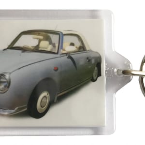 Nissan Figaro 1991 - Keyring with 50 x 35mm Insert - Novelty Gift for the Car Enthusiast - Free Delivery UK Mainland