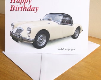 MGA 1600 1959 - 5 x 7in Happy Birthday, Happy Anniversary, Happy Retirement or Plain Greeting Card with Envelope