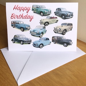 Morris Minor Classic Cars - 13 x 18 cm Grußkarte mit Umschlag