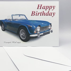 Triumph TR4A 1967 - 12,7 x 17,8 cm buon compleanno, felice anniversario, felice pensione o semplice biglietto d'auguri con busta