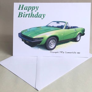 Triumph TR7 (kabriolet) 1981 - 5 x 7 cali Wszystkiego najlepszego z okazji urodzin, rocznicy, przejścia na emeryturę lub zwykła kartka z kopertą