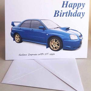Subaru Impreza WRX Sti 2003 - 13 x 18 cm Grußkarte mit Umschlag