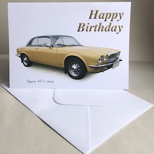 Jaguar XJ-C 1977 - 5 x 7 pouces joyeux anniversaire, joyeux anniversaire, bonne retraite ou carte de voeux simple avec enveloppe