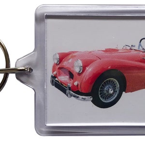 Triumph TR2 1955 - Keyring with 50 x 35mm Insert - Novelty Gift for the TR Enthusiast