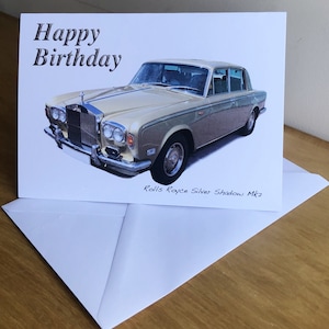 Rolls Royce Silver Shadow - 5 x 7" wenskaart met envelop of mok toevoegen