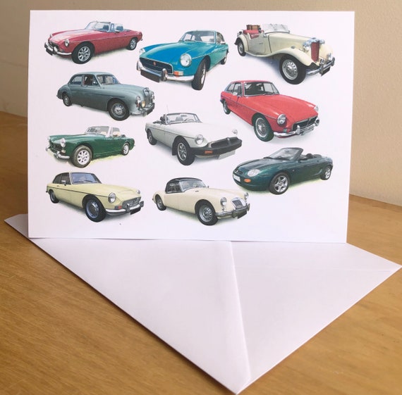 MG Classic Cars Greeting Card (5x7in) - Anniversary, Birthday