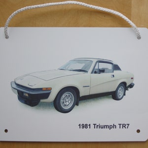 Triumph TR7 1981 - Aluminium Plaque - Two sizes A5 or 203 x 304mm - Ideal for the Garage Wall