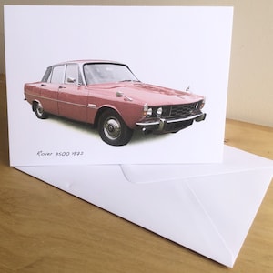 Rover 3500 P6 1972 (Rot) - 12,5 x 18,5 cm einfache Grußkarte mit Umschlag