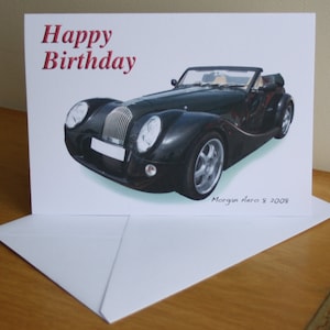 Morgan Aero 8 2008 - 5 x 7 cali Wszystkiego najlepszego z okazji urodzin, rocznicy, przejścia na emeryturę lub zwykła kartka z kopertą