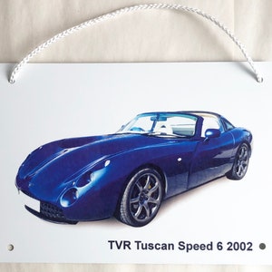 TVR Tuscan Speed 6 2002 Aluminium Plaque Two sizes A5 or 203 x 304mm Gift for the British Sports Car Enthusiast image 1