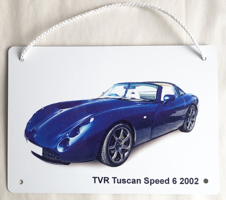 TVR Tuscan Speed 6 2002 Aluminium Plaque Two sizes A5 or 203 x 304mm Gift for the British Sports Car Enthusiast image 1