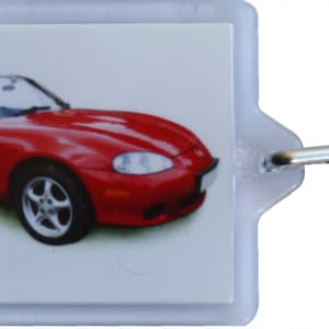 Mazda MX-5 Mk2 2003 - Keyring with either 50 x 35mm or 70x45mm Image Insert on Two sides