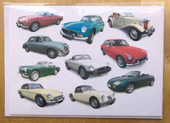 MG Classic Cars Greeting Card (5x7in) - Anniversary, Birthday