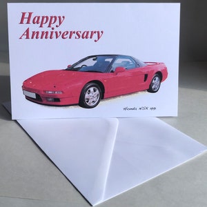 BMW NSX 1991 (Rot) - 13 x 18 cm Grußkarte mit Umschlag