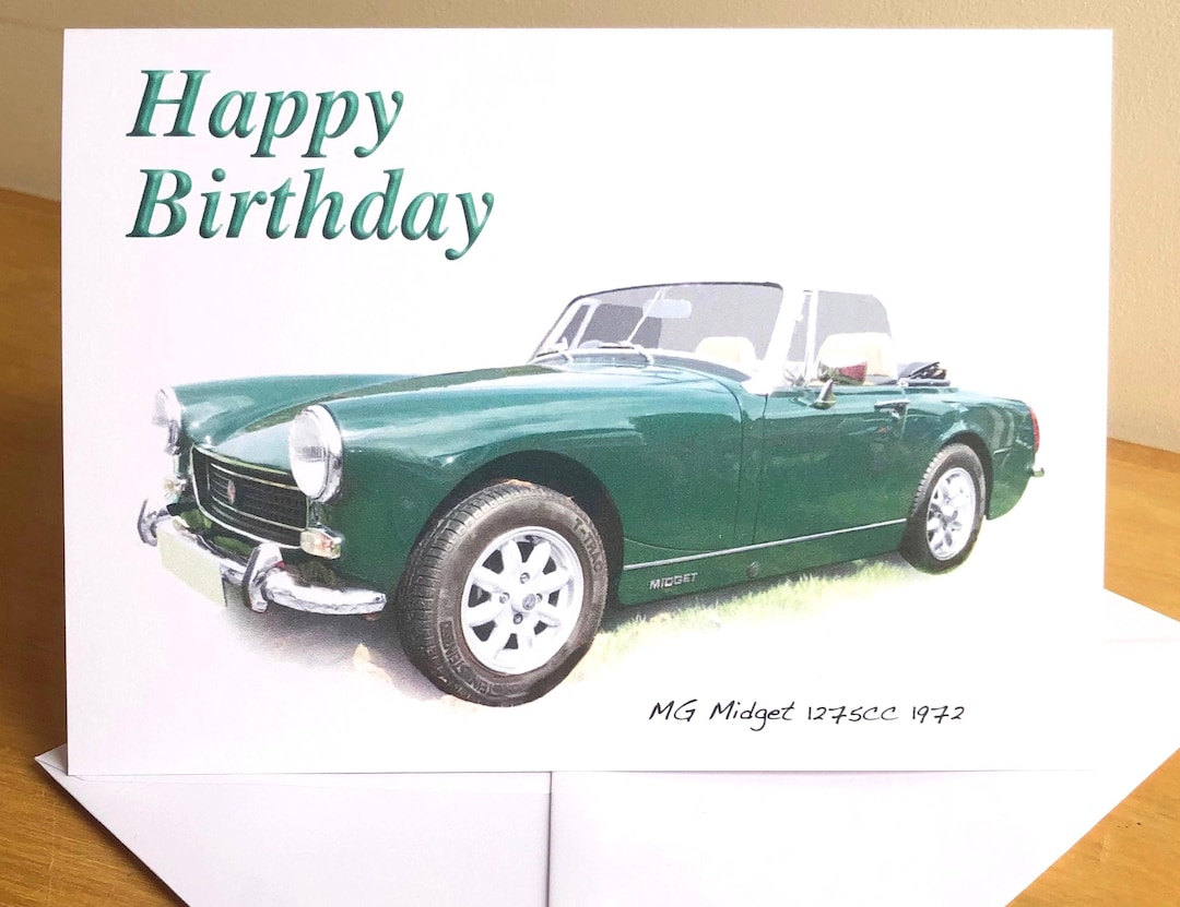 MG Midget 1275cc 1972 - 5x7in Greeting Card With Envelope - Happy