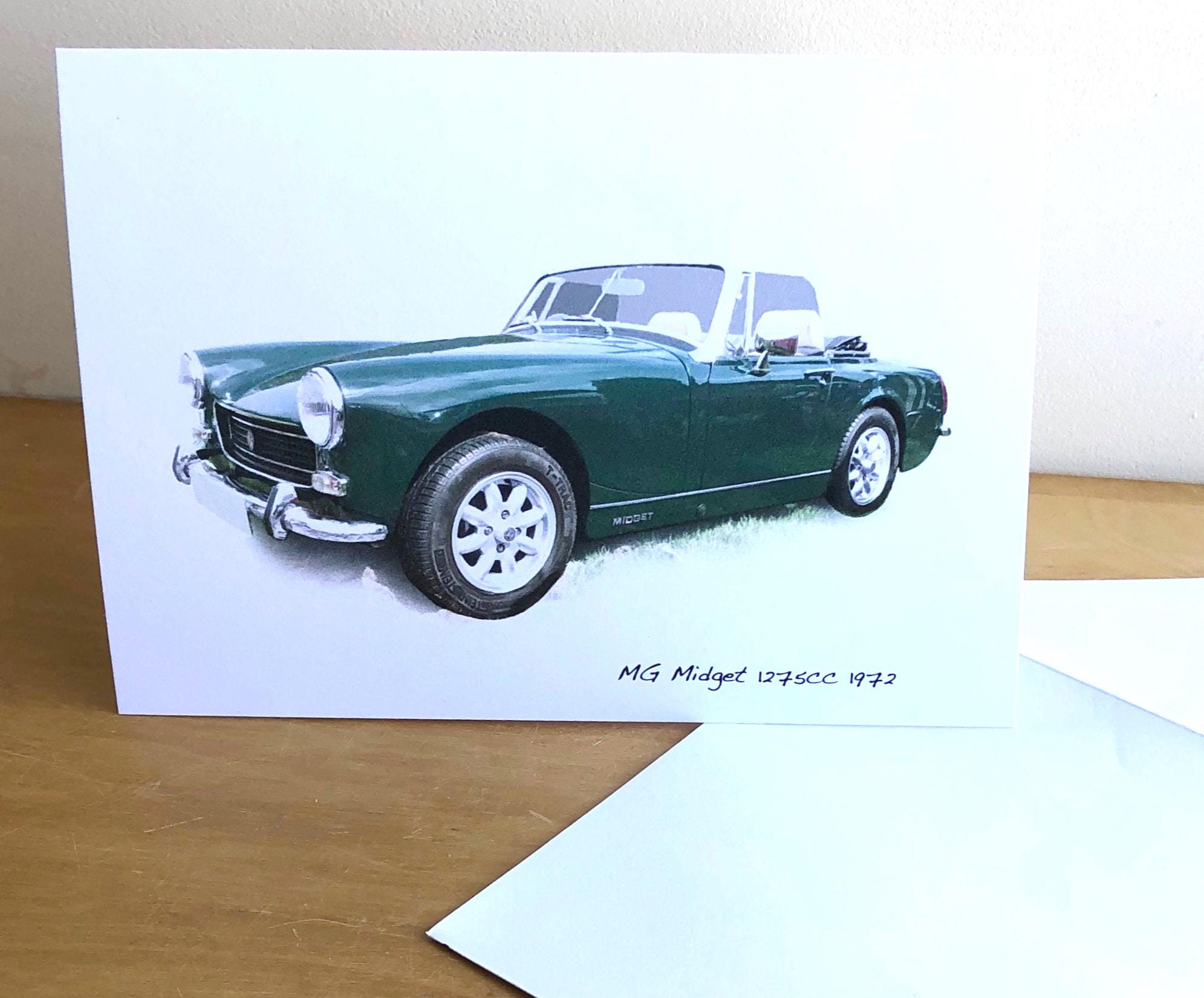 MG Midget 1275cc 1972 - 5x7in Greeting Card With Envelope - Happy
