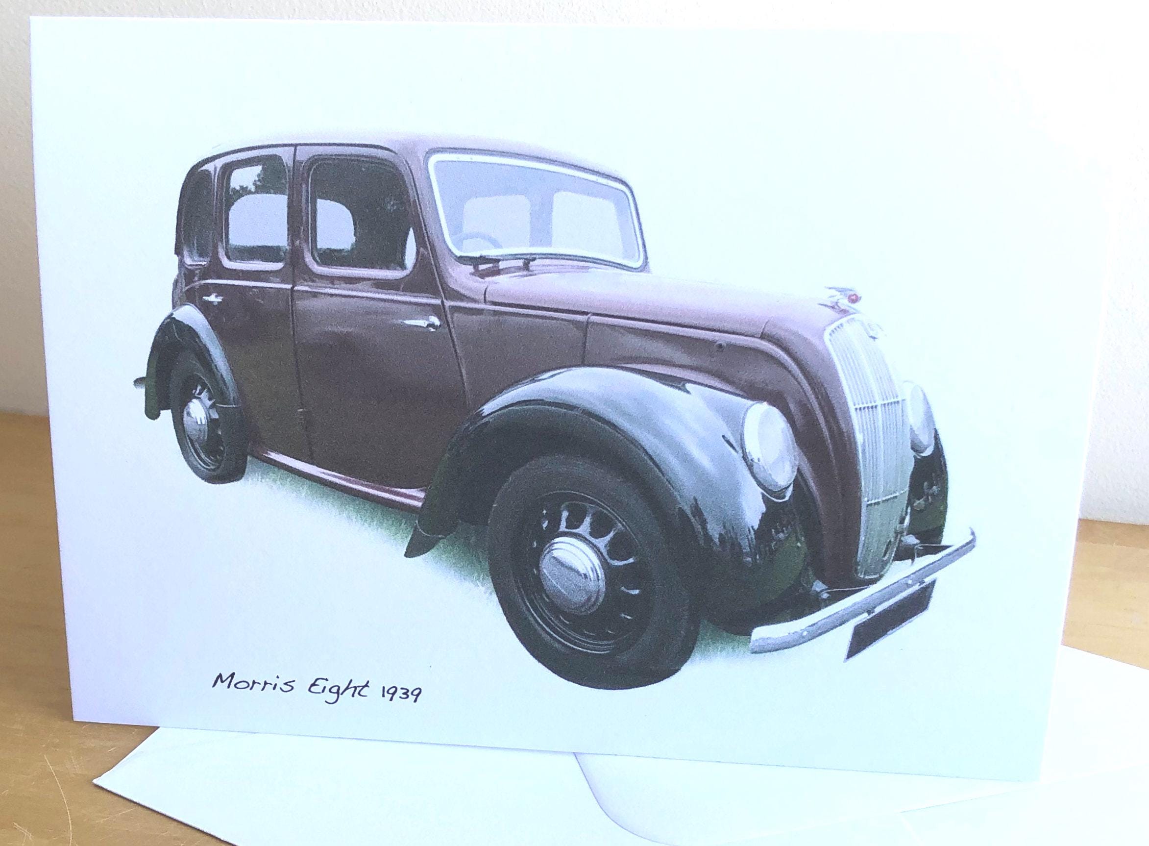 Biglietto D'auguri Di Lusso Con Auto D'epoca E Motivi Londinesi | Hotchpotch | Formato Quadrato 15x15cm Con Busta