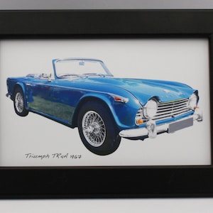 Triumph TR4A 1967 - Fotografia (4 x 6 pollici) in cornice nera o bianca