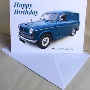 Morris 1/2 Ton Van 1971 - 13 x 18 cm Grußkarte mit Umschlag