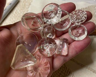 Icy clear glass/crystal buttons