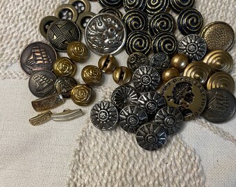 Vintage Metal Button Lot