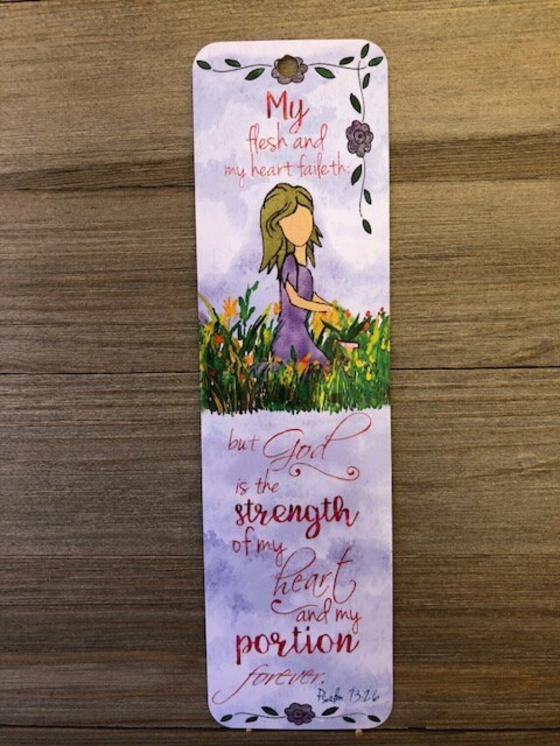 Bible Verse Bookmark psalm 7326 KJV my Flesh and My Heart Faileth With