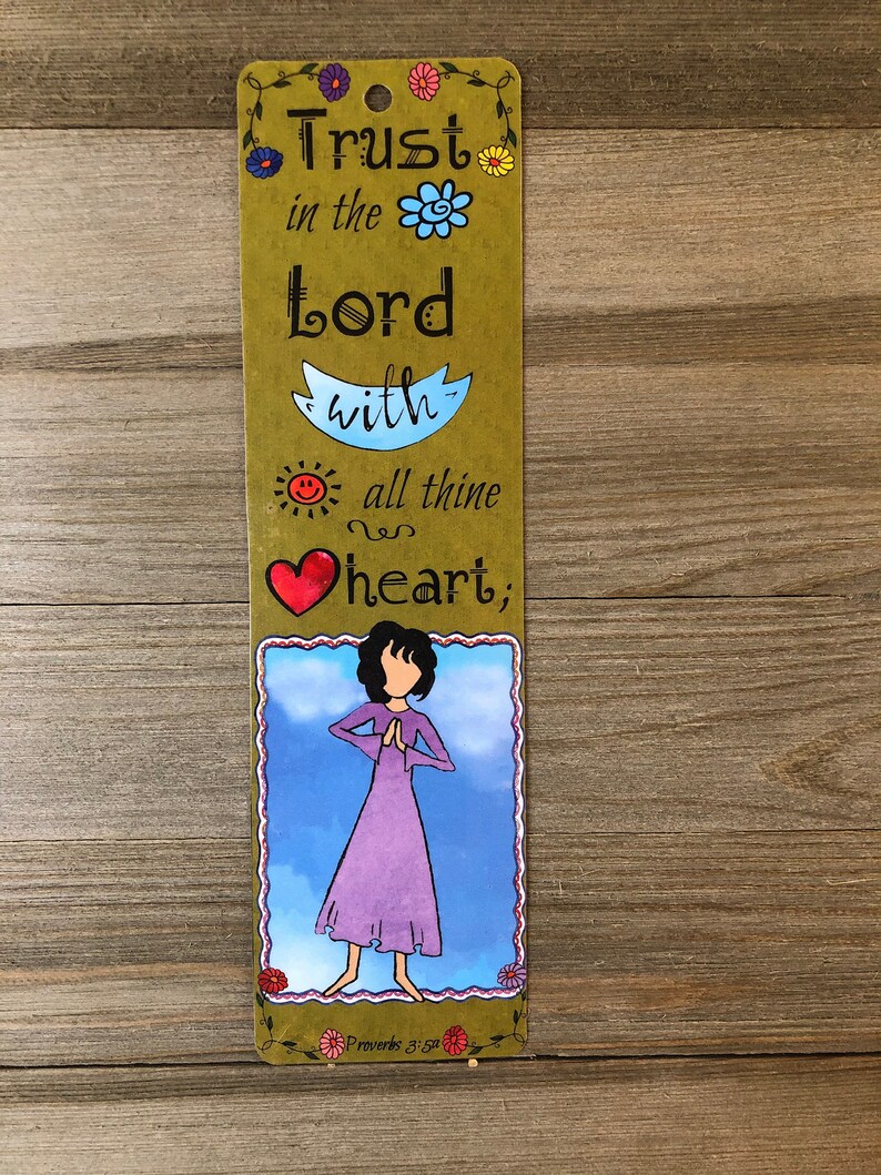 Bible Verse Bookmark Proverbs 35a KJV trust in the Lord With Charm and