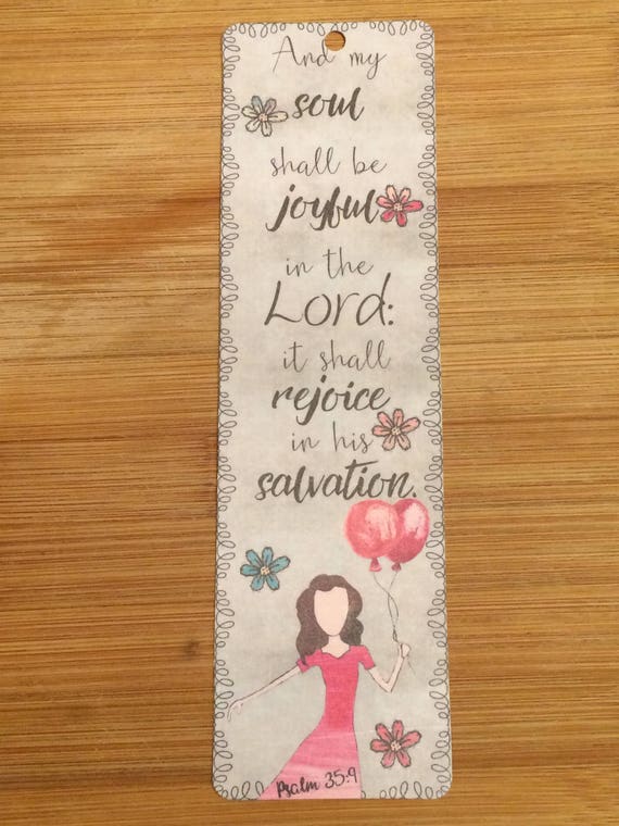 Bible Verse Bookmark Psalm 359 Handmade Without Tassel Stock 19 Rejoice In His Salvation