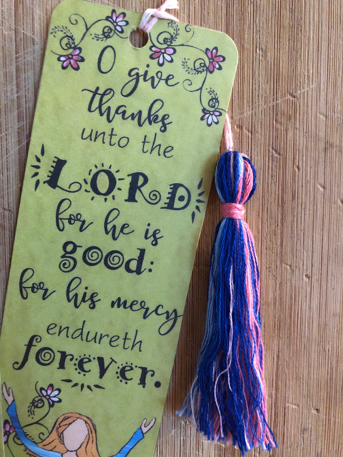 Bible Verse Bookmark Psalm 1071 handmade WITH tassel Etsy