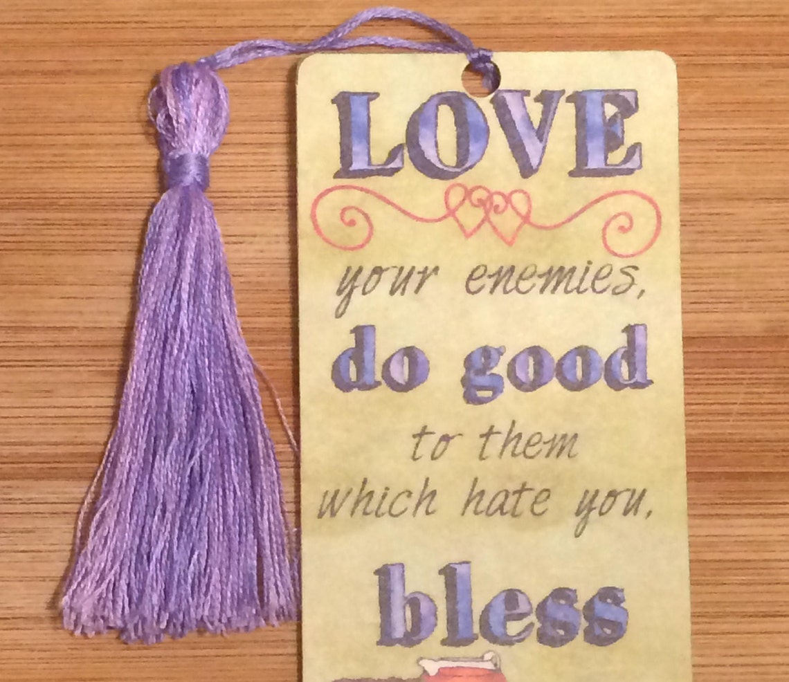 Bible Verse Bookmark Luke 62728 handmade WITH tassel Etsy