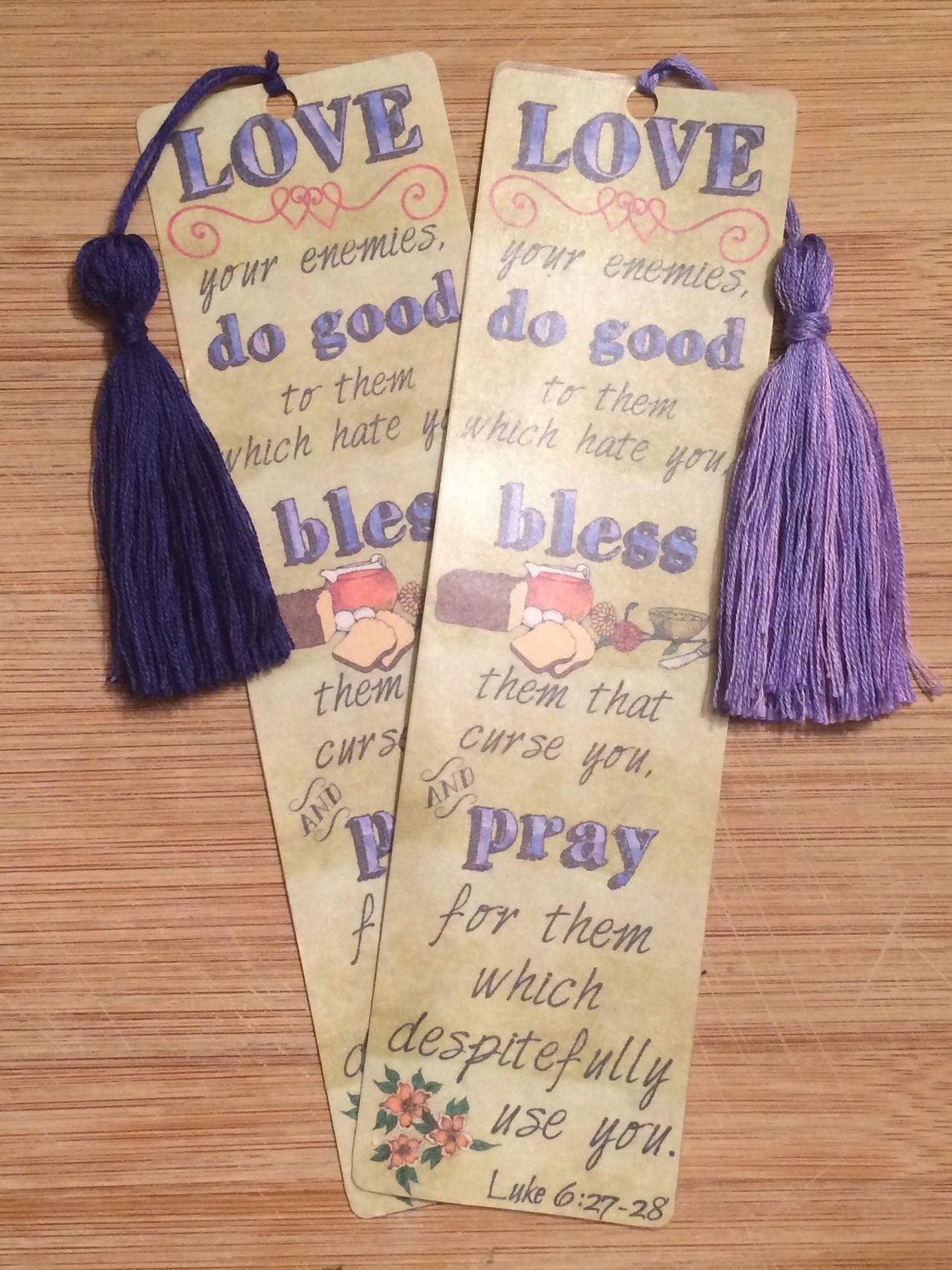 Bible Verse Bookmark Luke 62728 handmade WITH tassel Etsy