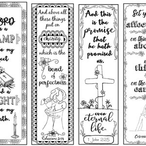 Bible Verse Bookmarks B/W Color Your Own Print and Cut