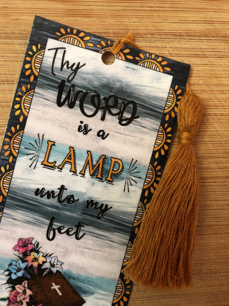 Bible Verse Bookmark Psalm 119:105 handmade WITH TASSEL | Etsy