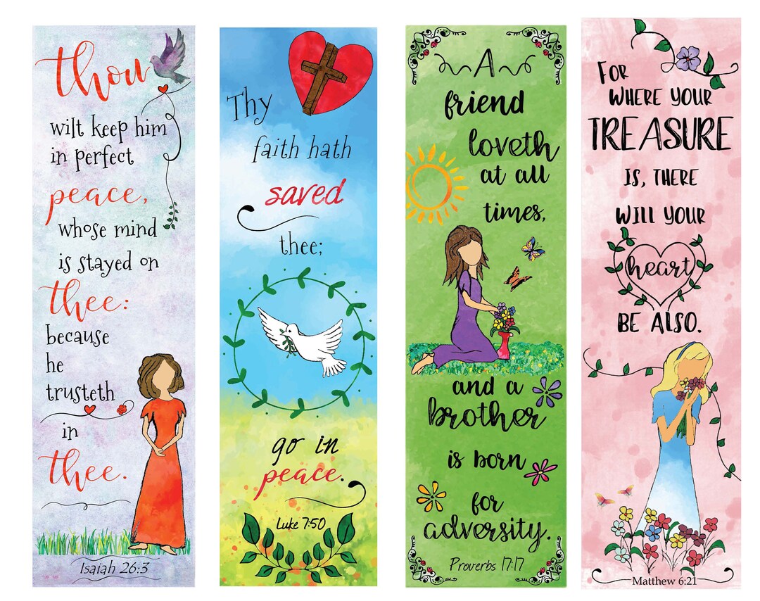 Bible Verse Bookmarks on Peace and Love DIY Full Color Print and Cut Etsy Bible Verse Bookmarks on Peace and Love DIY Full Color Print and Cut Etsy