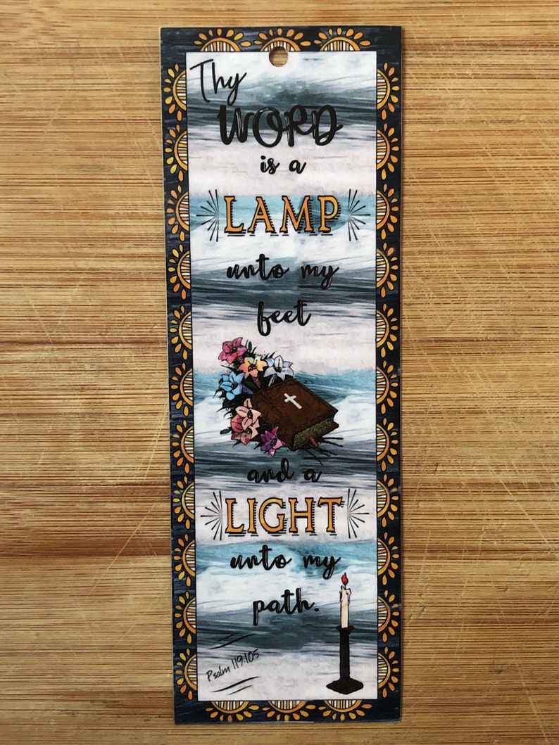 Bible Verse Bookmark Psalm 119:105 handmade WITHOUT | Etsy