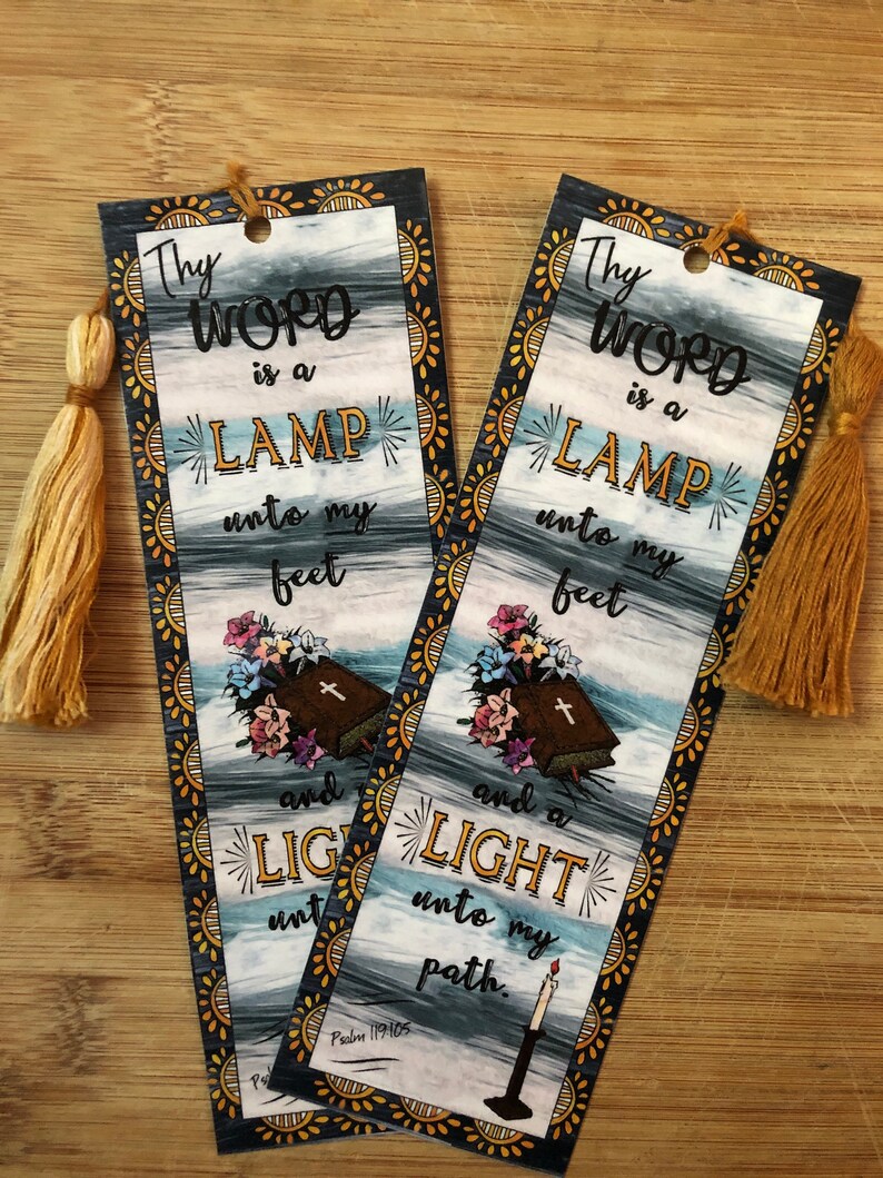 Bible Verse Bookmark Psalm 119:105 handmade WITH TASSEL | Etsy