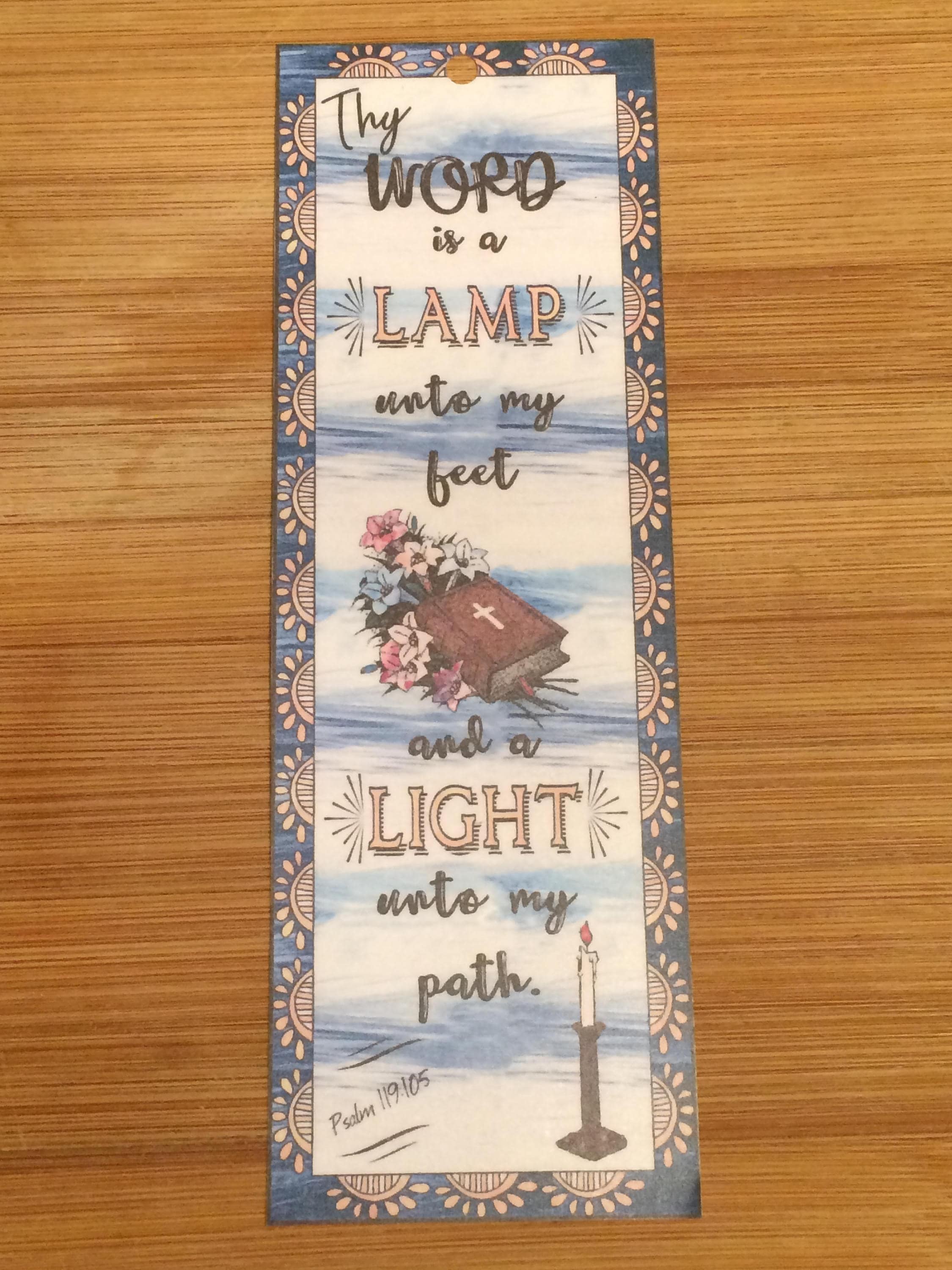 Bible Verse Bookmark Psalm 119:105 handmade WITHOUT | Etsy