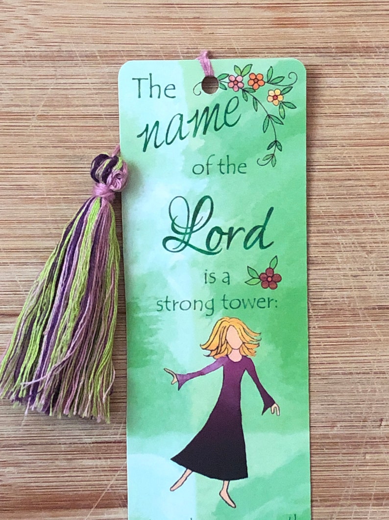 Bible Verse Bookmark Proverbs 1810 handmade WITH tassel Etsy