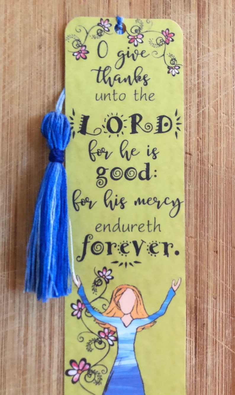 Bible Verse Bookmark Psalm 1071 handmade WITH tassel Etsy