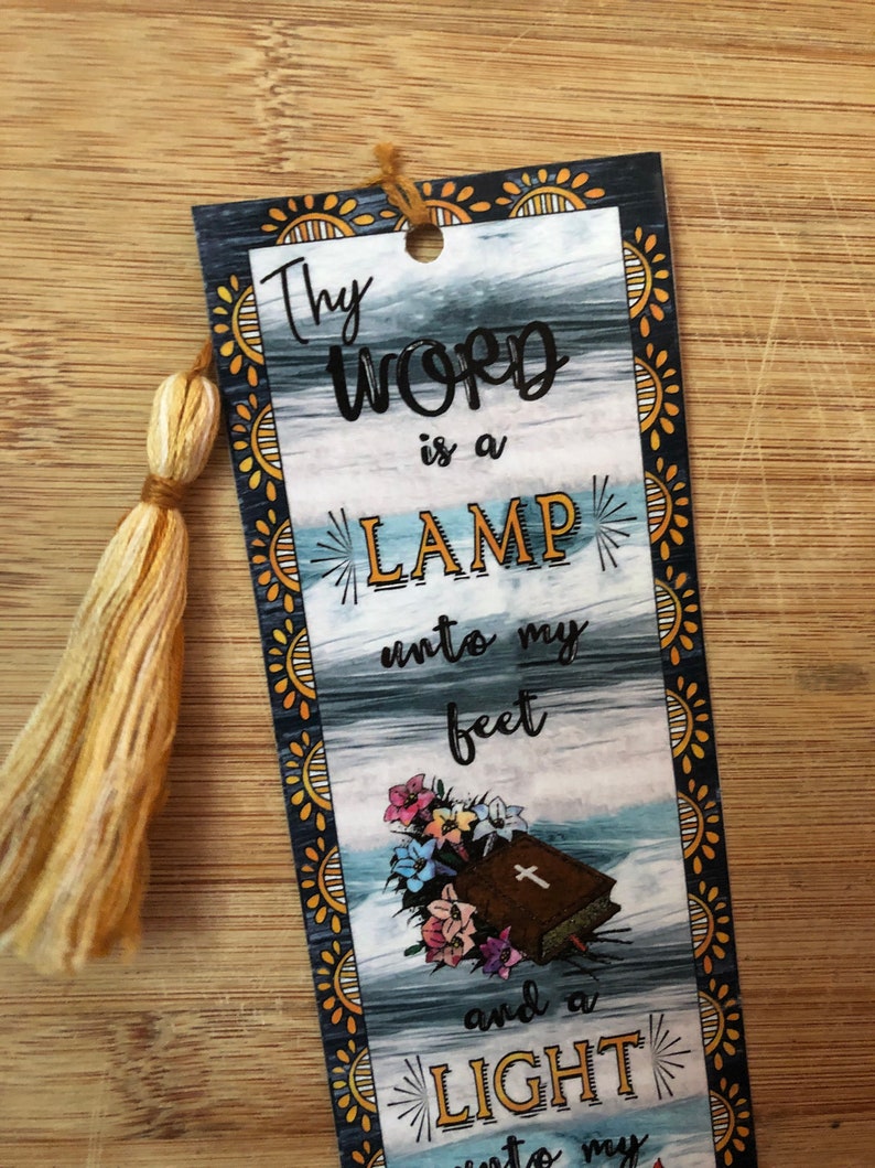 Bible Verse Bookmark Psalm 119:105 handmade WITH TASSEL | Etsy