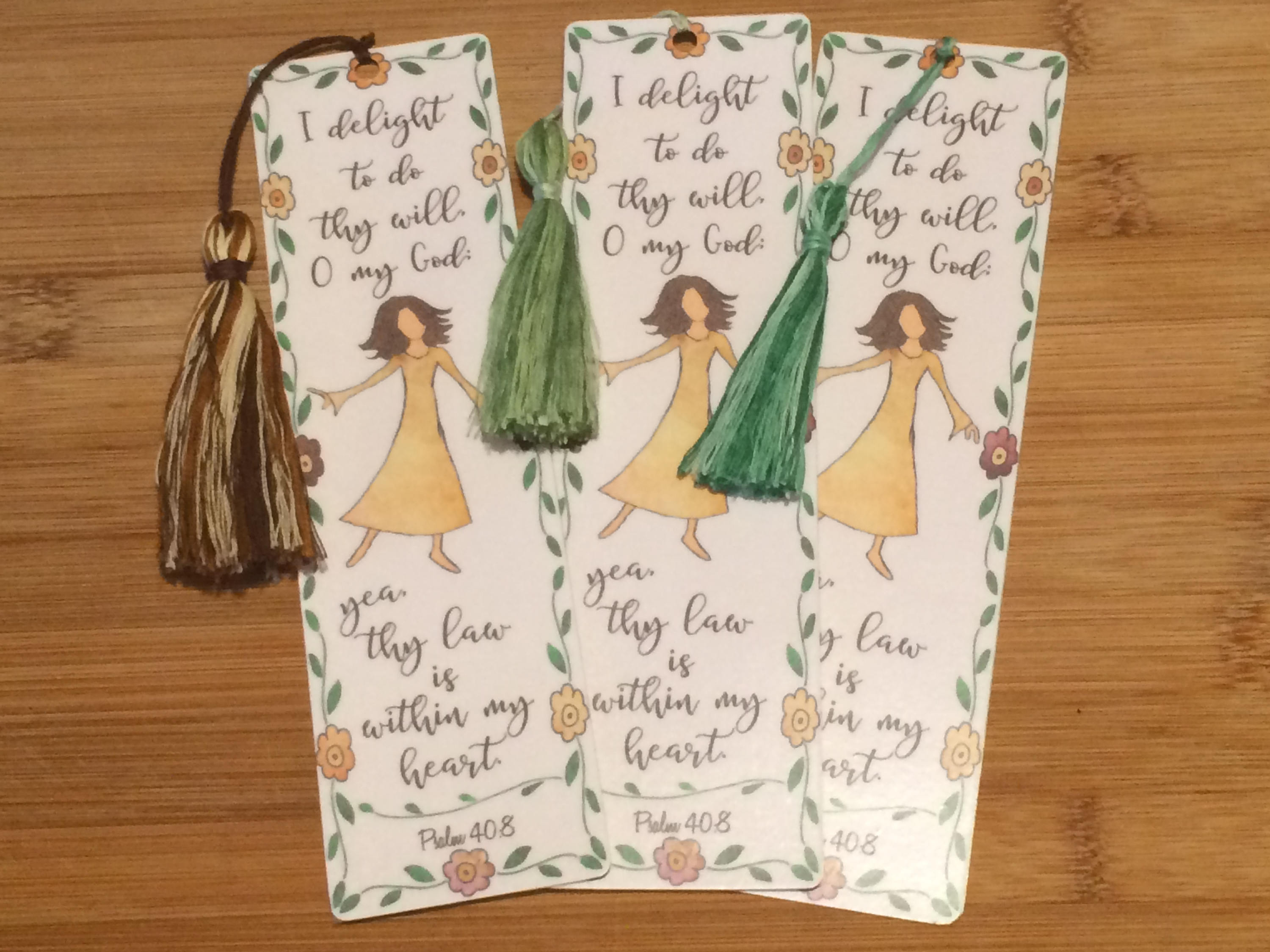Bible Verse Bookmark Psalm 408 handmade WITH tassel Etsy