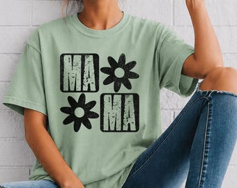 Mama Floral T-shirt | Garment-Dyed Cotton Comfort Shirt