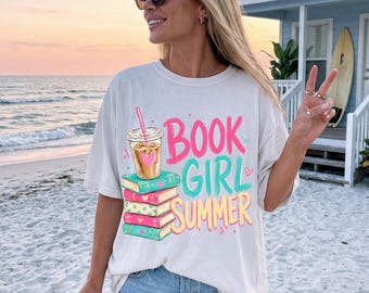 Book Girl Summer Comfort Colors T-Shirt