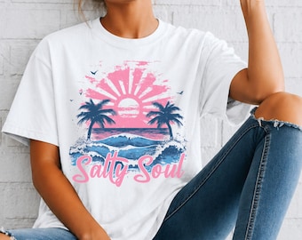 Salty Soul Sun Over Ocean T-shirt | Comfort Colors Style