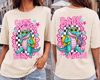 Retro Crocodile 'Guess Who's Back' T-shirt | 90s Vaporwave Alligator Design