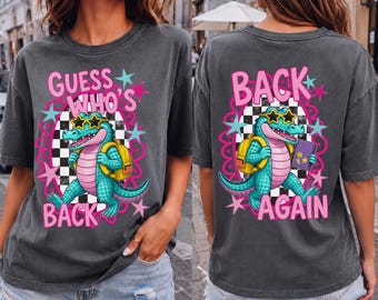 Retro Crocodile 'Guess Who's Back' T-shirt | 90s Vaporwave Alligator Design