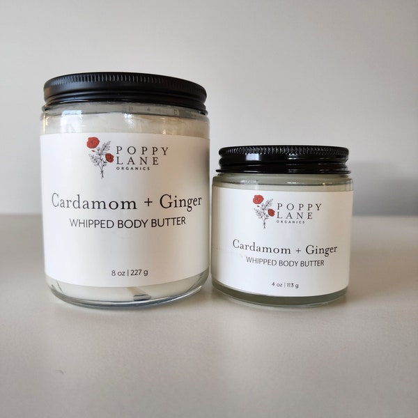 Cardamom + Ginger | Body Butter | Organic | Moisturize | Body Cream | Skin Care | Green Beauty | Vegan Body Butter